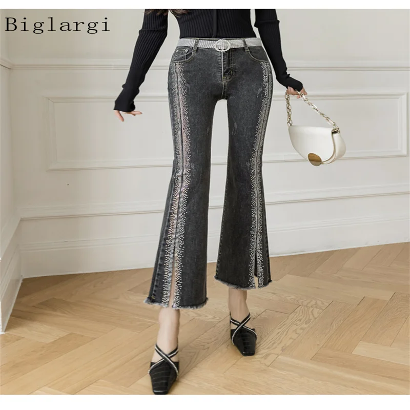 High Waist Autumn Elasticity Slim Jeans Women Fork Flare Korean Black Fashion Flare Denim Trousers Ladies Womens Pants New 2022
High Waist Autumn Elasticity Slim Jeans Women Fork Flare Korean Black Fashion Flare Denim Trousers Ladies Womens Pants New 2022