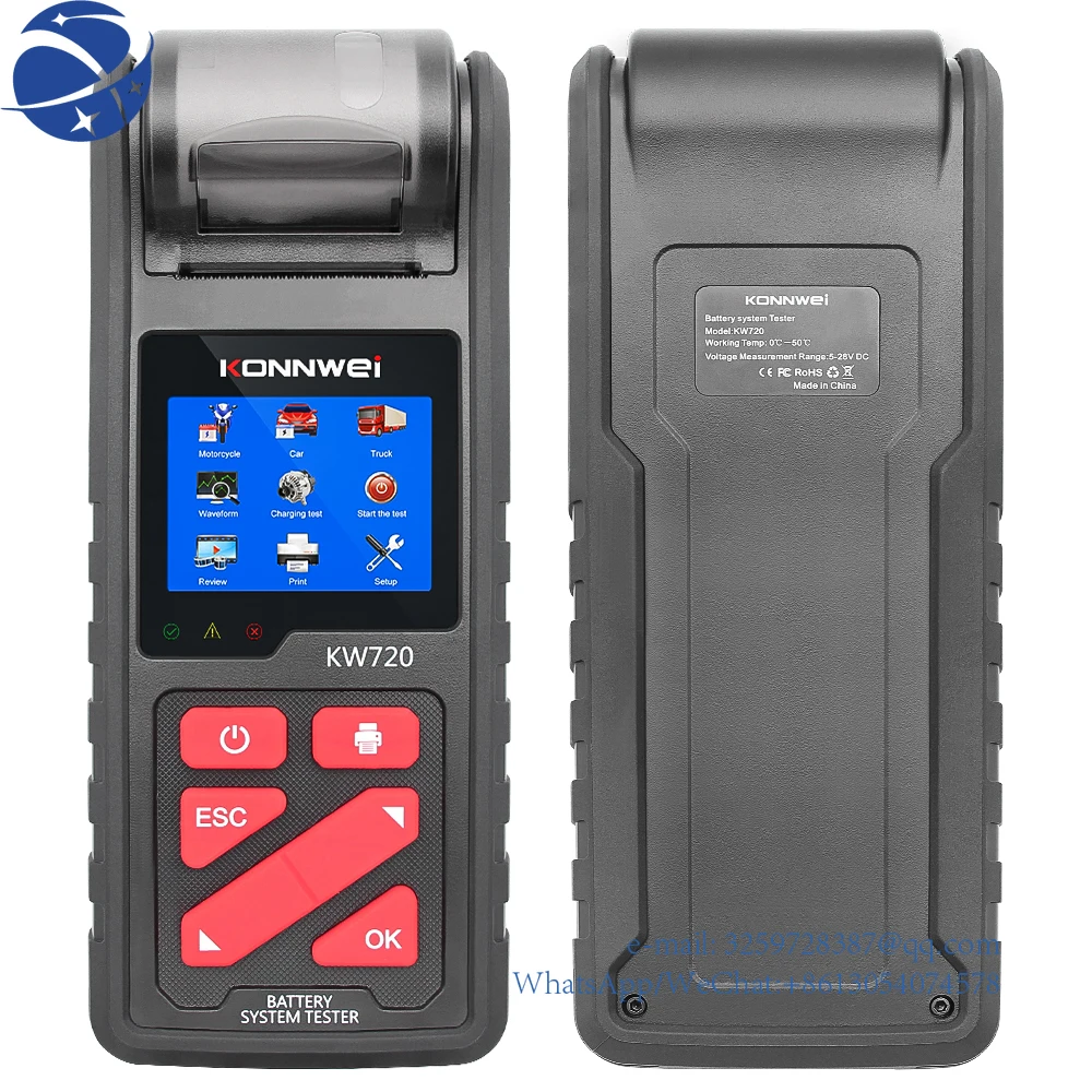 KONNWEI KW720 OBDII Battery Tester For 6V 12V 24V Motorcycle Car Truck Battery Tester with Built-in Printer Diagnostic Scanner
KONNWEI KW720 OBDII Battery Tester For 6V 12V 24V Motorcycle Car Truck Battery Tester with Built-in Printer Diagnostic Scanner