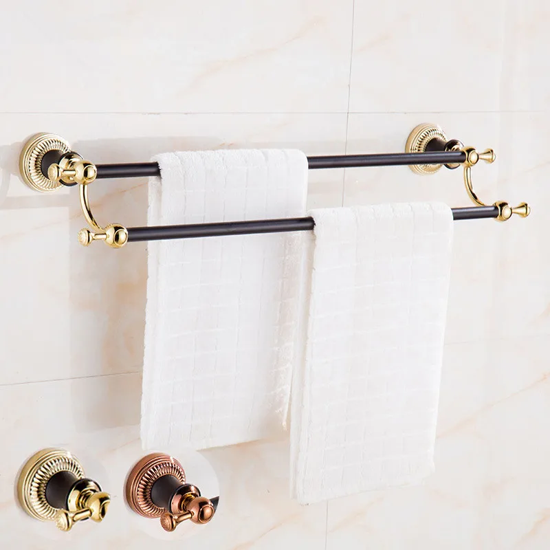 American Rose Gold Double Pole Black Patina Towel Rack European Bathroom Retro Antique Towel Bar Gold Rack
American Rose Gold Double Pole Black Patina Towel Rack European Bathroom Retro Antique Towel Bar Gold Rack