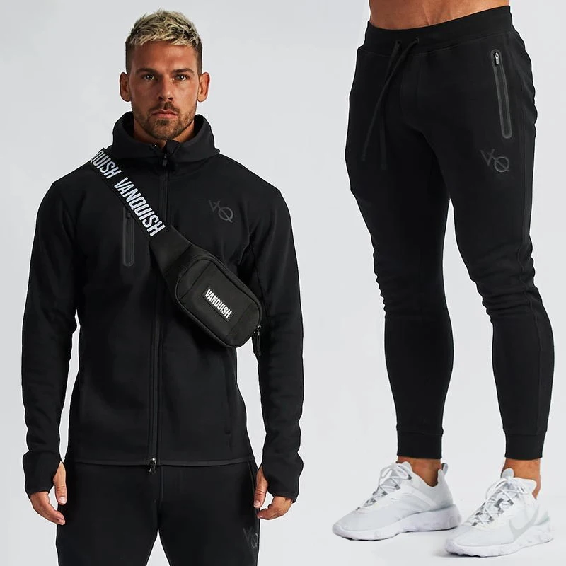 Men's sports fitness Training Hoodie two piece set Black cotton printed zipper pocket Fashion trend leisure Athletic Wear
Men's sports fitness Training Hoodie two piece set Black cotton printed zipper pocket Fashion trend leisure Athletic Wear