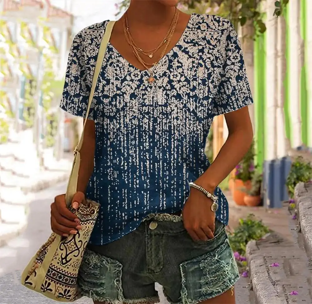 Gradient T Shirt For Women Striped Print Girls Clothes Summer Casual Short Sleeve Harajuku Sweatshirt V Neck Women Tops
Gradient T Shirt For Women Striped Print Girls Clothes Summer Casual Short Sleeve Harajuku Sweatshirt V Neck Women Tops
