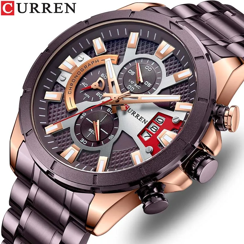 Curren Waterproof Six Hands Watches Men Stainless Steel Strap Business Quartz Men's Wristwatch Calendar, Stop Watch
Curren Waterproof Six Hands Watches Men Stainless Steel Strap Business Quartz Men's Wristwatch Calendar, Stop Watch