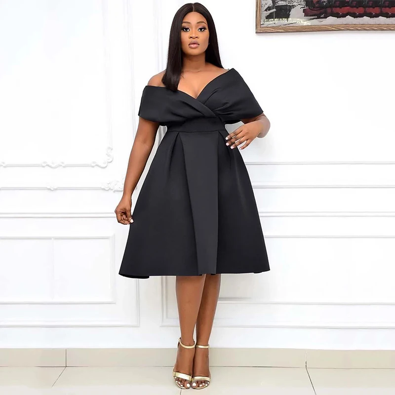 2022 Soild Color New Women'S Short Sleeve V-Neck Off Shoulder Evening Dress Tie Bow Knee Length Dress Birthday Dress For Women
2022 Soild Color New Women'S Short Sleeve V-Neck Off Shoulder Evening Dress Tie Bow Knee Length Dress Birthday Dress For Women