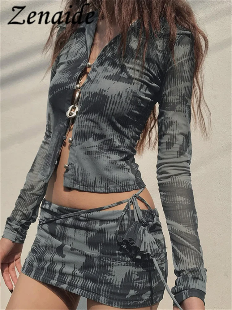 Zenaide Summer Long Sleeve Top Shirt And Bandage Bodycon Skirt 2 Piece Set Print Sexy Streetwear Y2K Party Club Festival Outfits
Zenaide Summer Long Sleeve Top Shirt And Bandage Bodycon Skirt 2 Piece Set Print Sexy Streetwear Y2K Party Club Festival Outfits