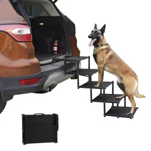 Outdoor Folding Dog Ladder Stainless Steel Pet Ramp Anti-Slip Removable Stairs Ladder Pet Supplies Suv Car Steps