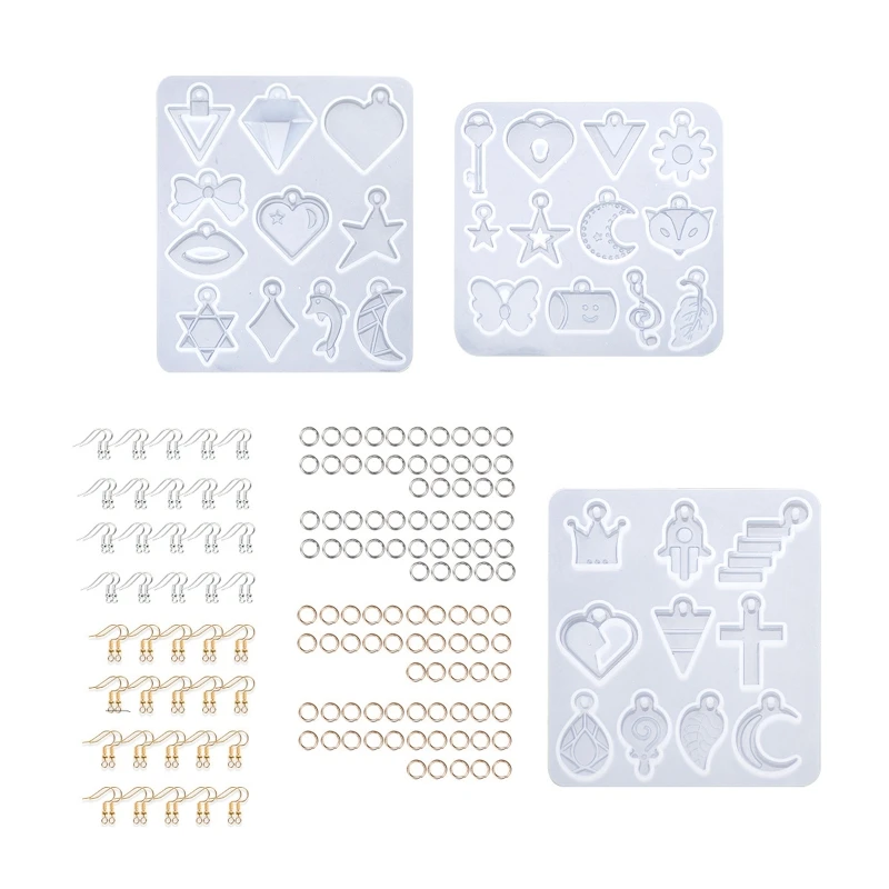 517F силиконовая серьга Набор форм с отверстием, формы для рукоделия из эпоксидной смолы с 80 серьгами и крючками 100 разделенное кольцо для рукоделия брелоком
517F силиконовая серьга Набор форм с отверстием, формы для рукоделия из эпоксидной смолы с 80 серьгами и крючками 100 разделенное кольцо для рукоделия брелоком