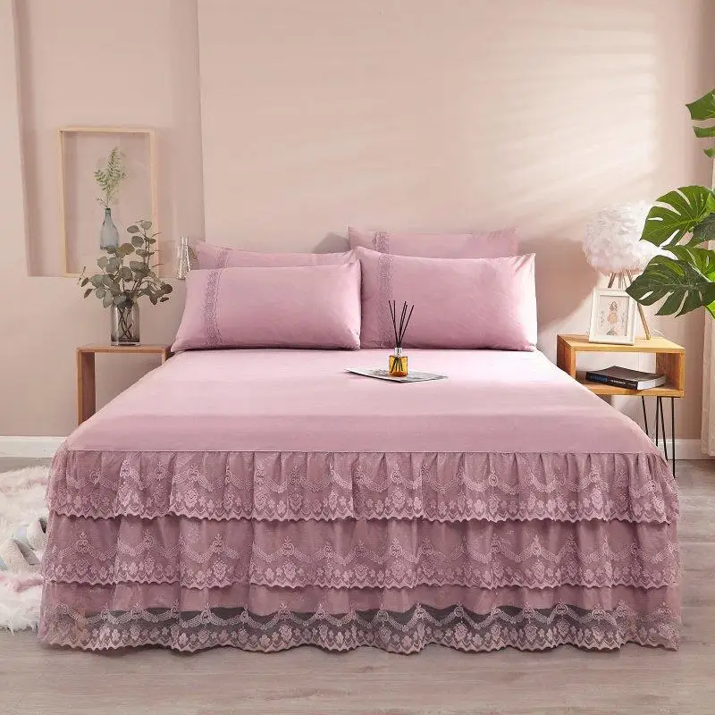 Lace Bed Skirt Luxury Princess Girl Bedspread Queen King Size Spring Fitted Sheets Bed Mattress Cover Retro Bedding with Skirt
Lace Bed Skirt Luxury Princess Girl Bedspread Queen King Size Spring Fitted Sheets Bed Mattress Cover Retro Bedding with Skirt