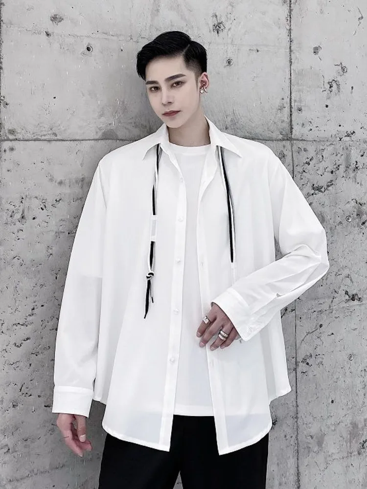 SYUHGFA 2022 Autumn Turn Down Collar Fashion Straps Long Sleeve Shirt For Men Loose Casual Shirts Tops Men Clothing
SYUHGFA 2022 Autumn Turn Down Collar Fashion Straps Long Sleeve Shirt For Men Loose Casual Shirts Tops Men Clothing