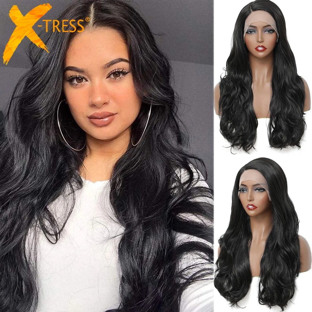 X-TRESS Black Color Synthetic Lace Hair Wig Natural Wave Ombre Pink Grey Colored Cosplay Heat Resistant Lace Wig 18" For Women
X-TRESS Black Color Synthetic Lace Hair Wig Natural Wave Ombre Pink Grey Colored Cosplay Heat Resistant Lace Wig 18" For Women