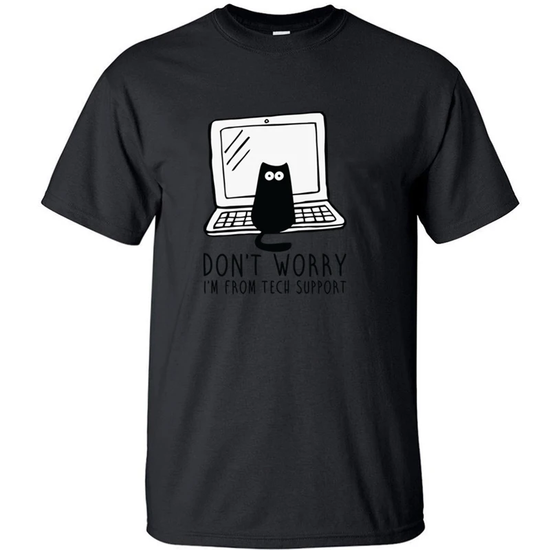 Don't Worry Im From Tech Support Funny Cat Animal Tshirt T Shirt Men Graphic T Shirts T-shirt Camisas Summer Tee Cotton Tops
Don't Worry Im From Tech Support Funny Cat Animal Tshirt T Shirt Men Graphic T Shirts T-shirt Camisas Summer Tee Cotton Tops