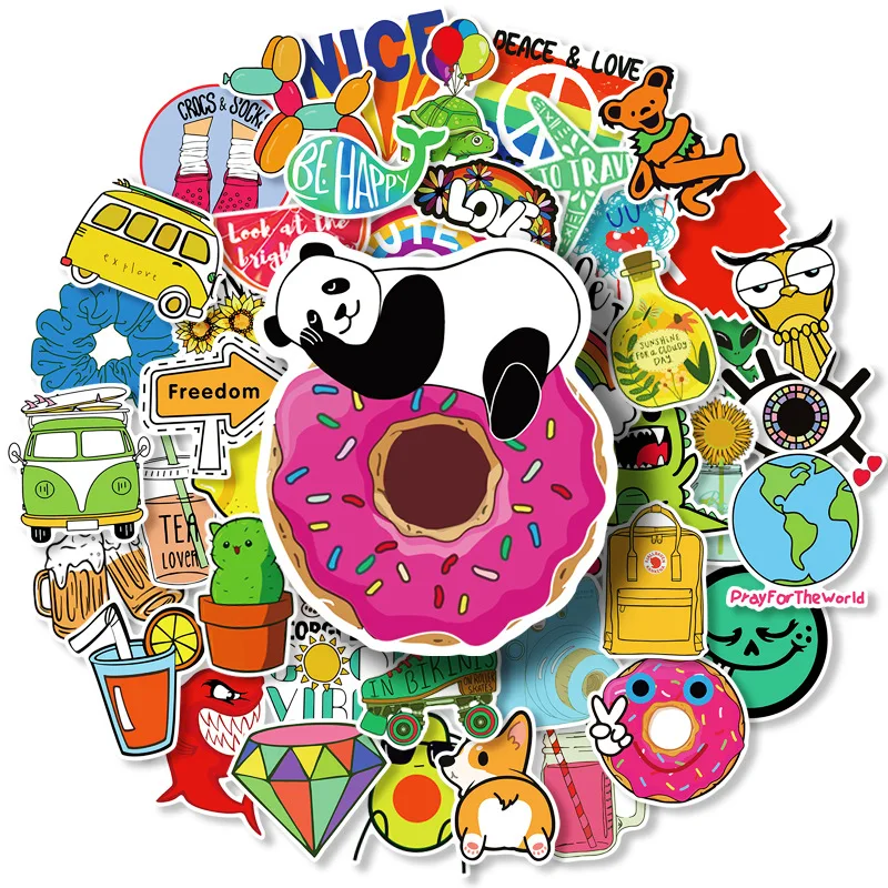 50pcs Mix and Match Fresh Cartoon Stickers Luggage Skateboard Cute Kid Toys DIY Cool Graffiti Car Sticker Decal Scrapbooking New
50pcs Mix and Match Fresh Cartoon Stickers Luggage Skateboard Cute Kid Toys DIY Cool Graffiti Car Sticker Decal Scrapbooking New