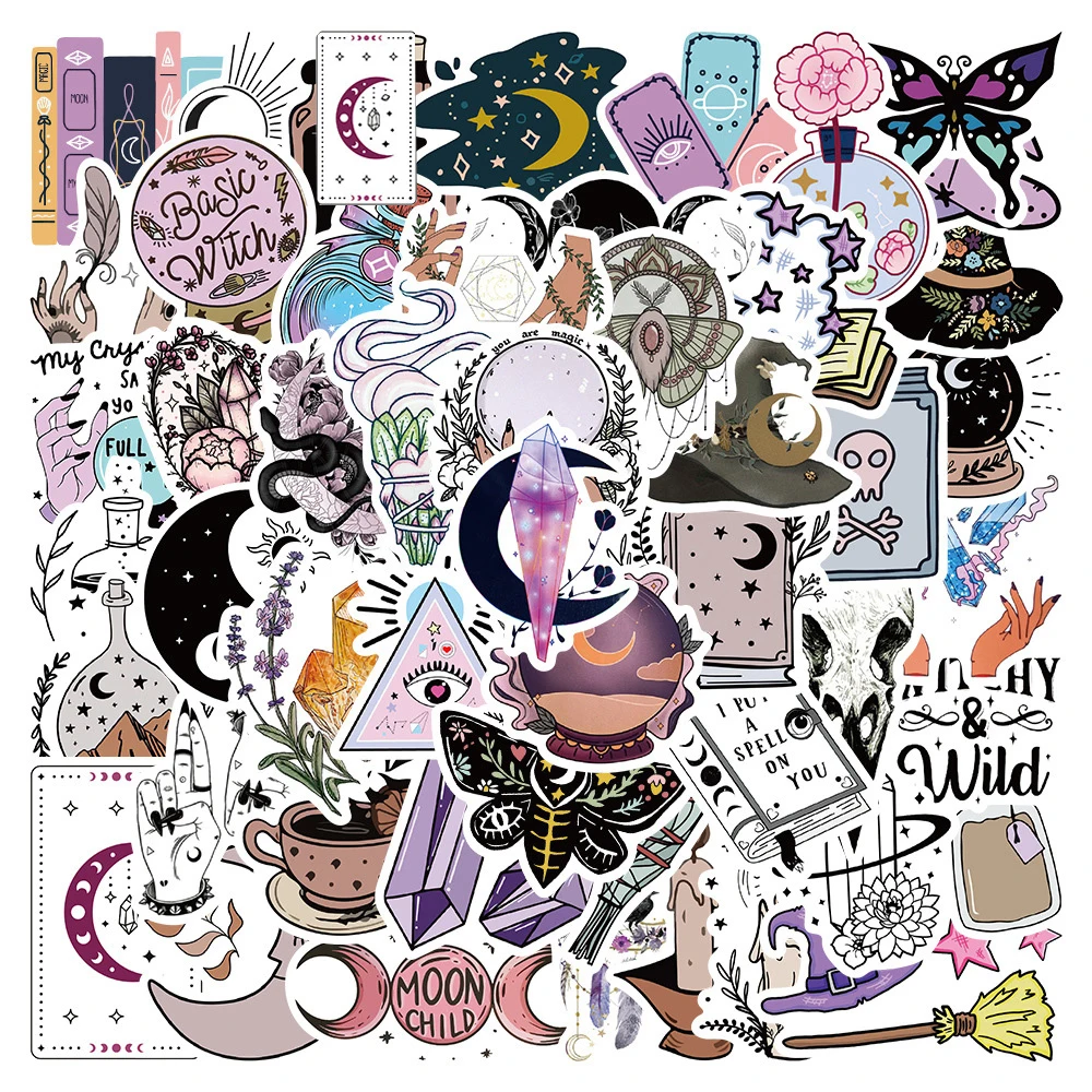 10/30/50pcs Bohe Witchy Astrology Tarot Goth Stickers for Notebook Laptop Luggage Notebook PVC Graffiti Kids Sticker Cool Decals
10/30/50pcs Bohe Witchy Astrology Tarot Goth Stickers for Notebook Laptop Luggage Notebook PVC Graffiti Kids Sticker Cool Decals