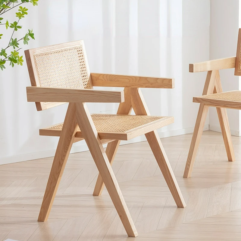 Wabi-sabi Original Rubber Wood Rattan Woven Chair Fashionable Hotel Restaurant Back Armrest Dining Chair Dining Room Armchairs
Wabi-sabi Original Rubber Wood Rattan Woven Chair Fashionable Hotel Restaurant Back Armrest Dining Chair Dining Room Armchairs