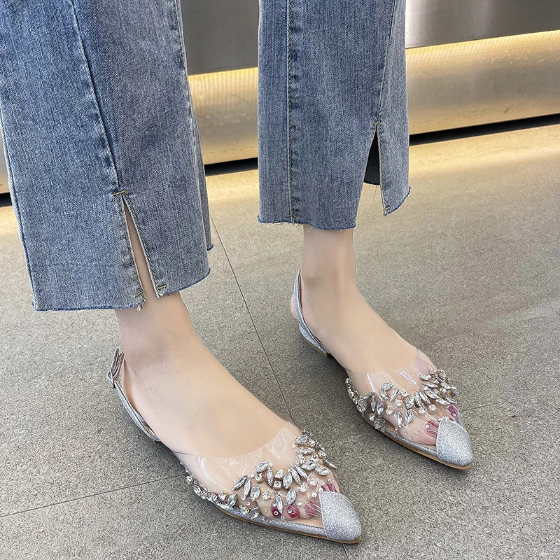 Women's Sandals 2022 New Rhinestone Low-heeled Cinderella Shoes Women Pumps Pointed Toe Woman Crystal Wedding Shoes
Women's Sandals 2022 New Rhinestone Low-heeled Cinderella Shoes Women Pumps Pointed Toe Woman Crystal Wedding Shoes
