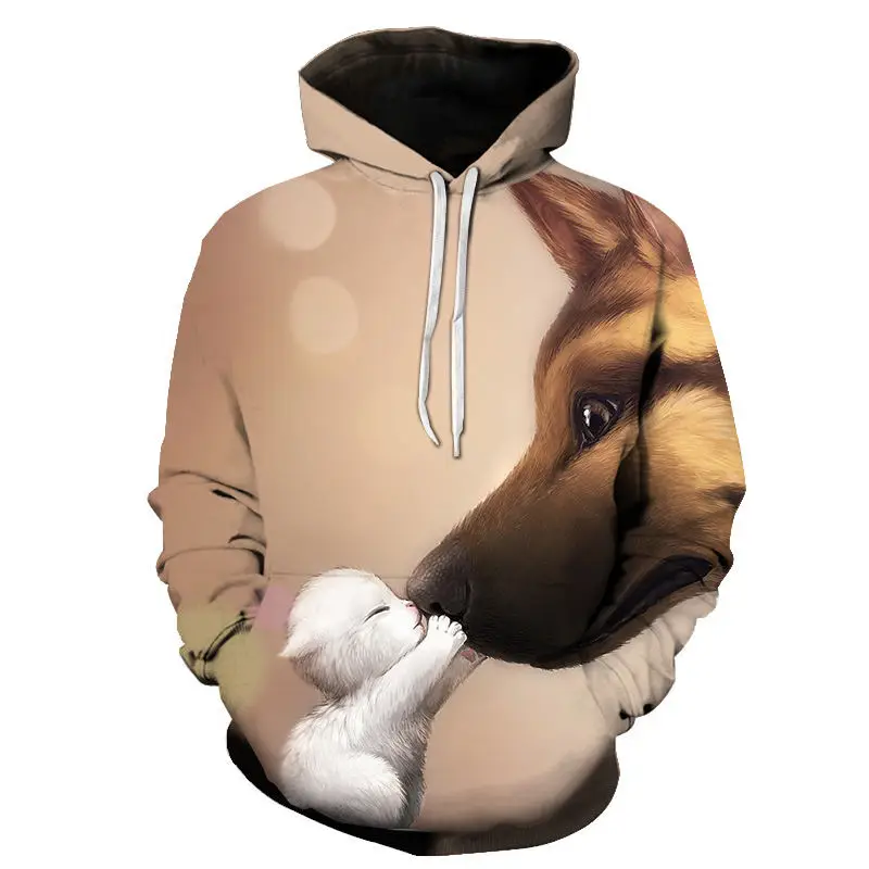 

Новинка 2021, модная повседневная толстовка с изображением холодного и симпатичного пушистого кота и животного, Стильный пуловер с 3D-принтом для мужчин, женщин и детей