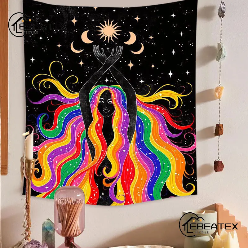 Psychedelic Rainbow Girl Tapestry Wall Hanging Home Decoration Mysterious Mandala Background Room Decor Aesthetics Witchcraft
Psychedelic Rainbow Girl Tapestry Wall Hanging Home Decoration Mysterious Mandala Background Room Decor Aesthetics Witchcraft