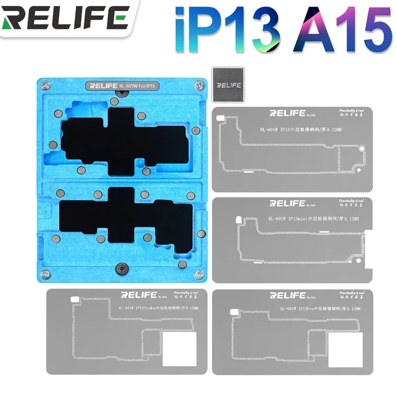 Relife RL-601W Middle Layer Planting Tin Template Platform For iPhone 13 mini/13 Pro Max Motherboard Frame BGA Reballing Stencil
Relife RL-601W Middle Layer Planting Tin Template Platform For iPhone 13 mini/13 Pro Max Motherboard Frame BGA Reballing Stencil