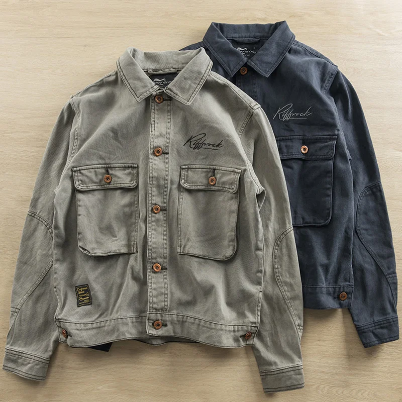 Высококачественная Мужская короткая куртка: осенняя куртка с грубой текстурой, в американском стиле, используется Повседневная рабочая ку... 
Высококачественная Мужская короткая куртка: осенняя куртка с грубой текстурой, в американском стиле, используется Повседневная рабочая ку...