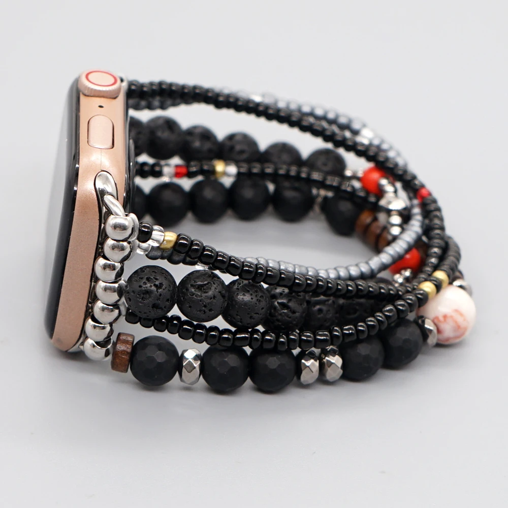 Black Gemstone Bracelet Compatible Apple Watch Band 38mm-45mm Series SE Ultra 8/7/6/5/4/3 Handmade Adjustable Strap for iWatch 
Black Gemstone Bracelet Compatible Apple Watch Band 38mm-45mm Series SE Ultra 8/7/6/5/4/3 Handmade Adjustable Strap for iWatch