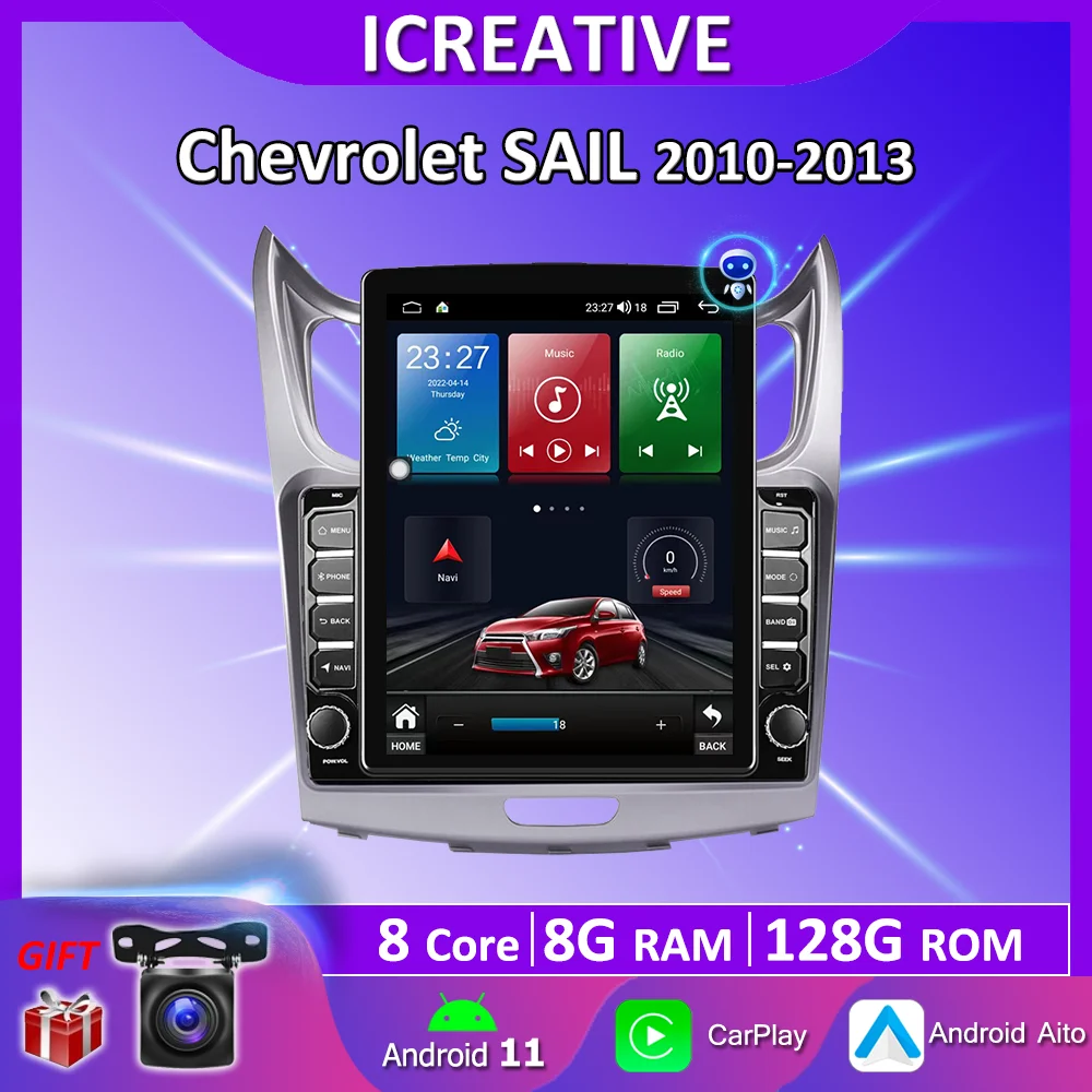 Icreative 4G LTE 8G 128G Android 10 Carplay For Chevrolet Sail 2010-2014 9.7" Tesla Screen Vertical Style GPS Multimedia Player
Icreative 4G LTE 8G 128G Android 10 Carplay For Chevrolet Sail 2010-2014 9.7" Tesla Screen Vertical Style GPS Multimedia Player