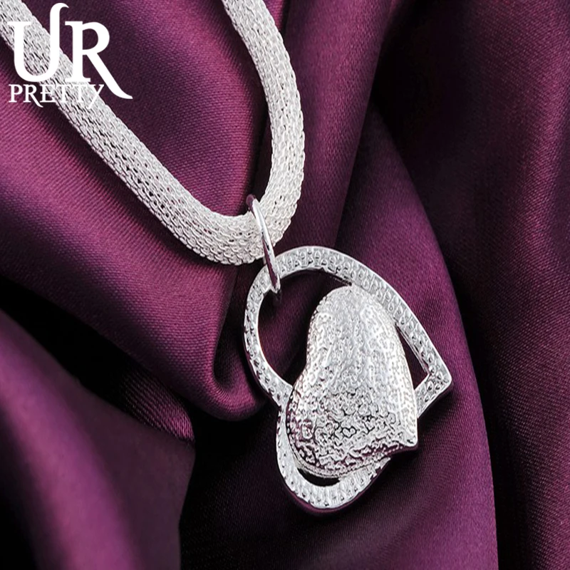URPRETTY 925 Sterling Silver Love Heart Pendant Snake Chain Necklace For Woman Wedding Engagement Party Jewelry
URPRETTY 925 Sterling Silver Love Heart Pendant Snake Chain Necklace For Woman Wedding Engagement Party Jewelry