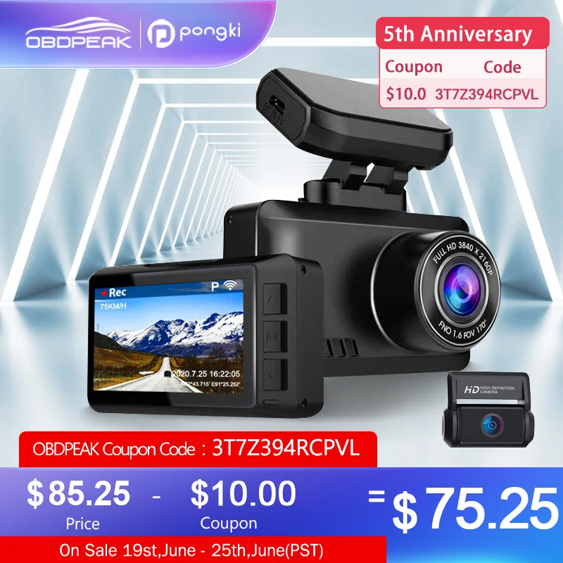 Автомобильный видеорегистратор Pongki M63, 4K 3840*2160P, GPS, Wi-Fi
Автомобильный видеорегистратор Pongki M63, 4K 3840*2160P, GPS, Wi-Fi