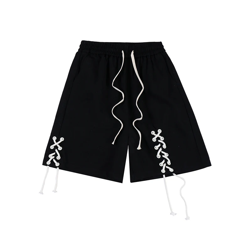 New Front Drawstring Elastic Waist Black Casual Shorts Mens Wide Leg Pockets Streetwear Oversized Baggy Five Point Pants
New Front Drawstring Elastic Waist Black Casual Shorts Mens Wide Leg Pockets Streetwear Oversized Baggy Five Point Pants