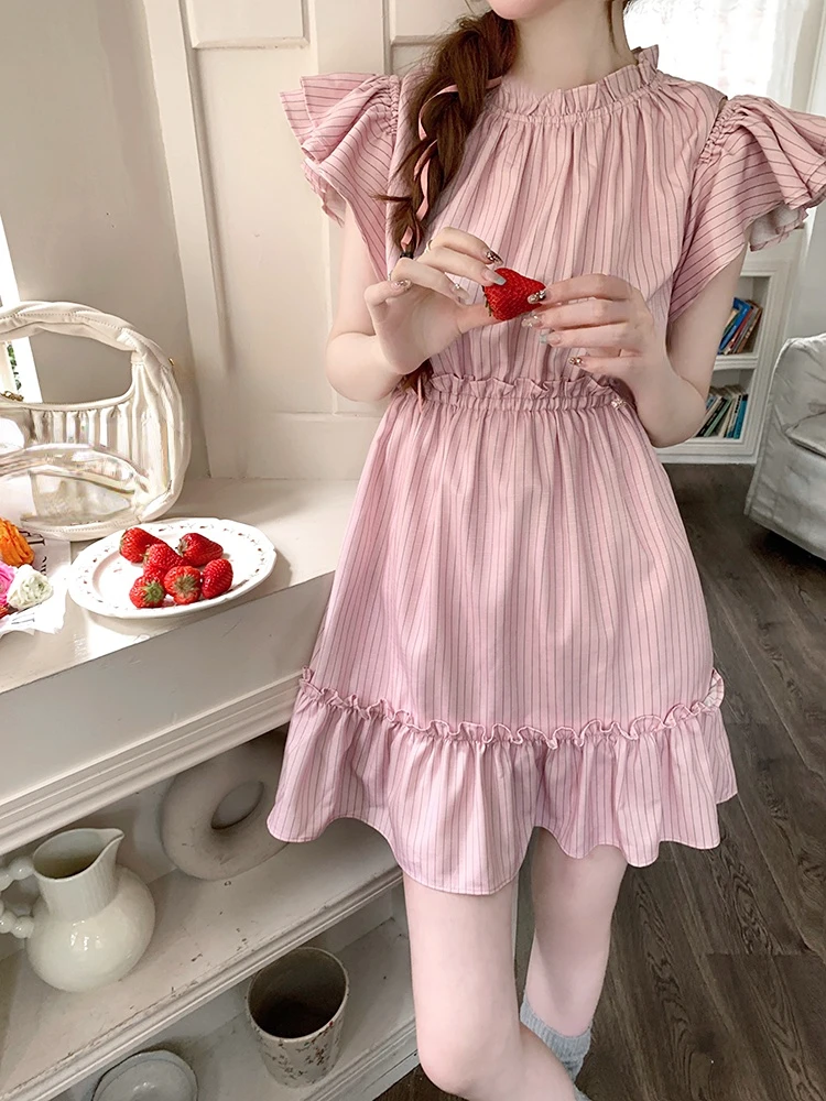 2023 Summer Sweet Pink Y2k Mini Dress Office Lady Elegant Striped Dress Dress Woman Causal Party One Piece Dress Korean Style
2023 Summer Sweet Pink Y2k Mini Dress Office Lady Elegant Striped Dress Dress Woman Causal Party One Piece Dress Korean Style