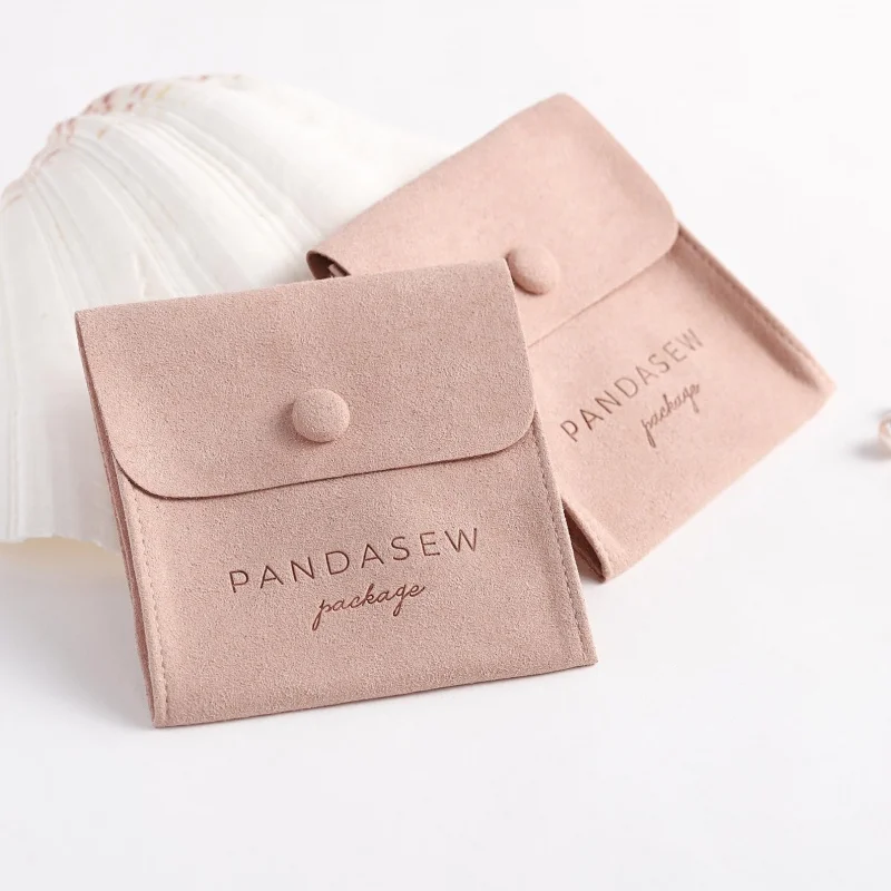 

PandaSew custom logo earrings ring necklace microfiber jewelry gift packaging bag envelope jewellery pouch