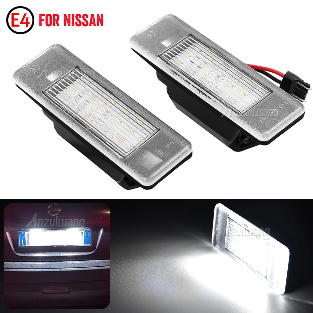 

2Pcs LED License Plate Lights Number Plate Lamp For Infiniti Q50 Nissan Qashqai X-Trail Juke NV200 Versa Rogue Primera Armada