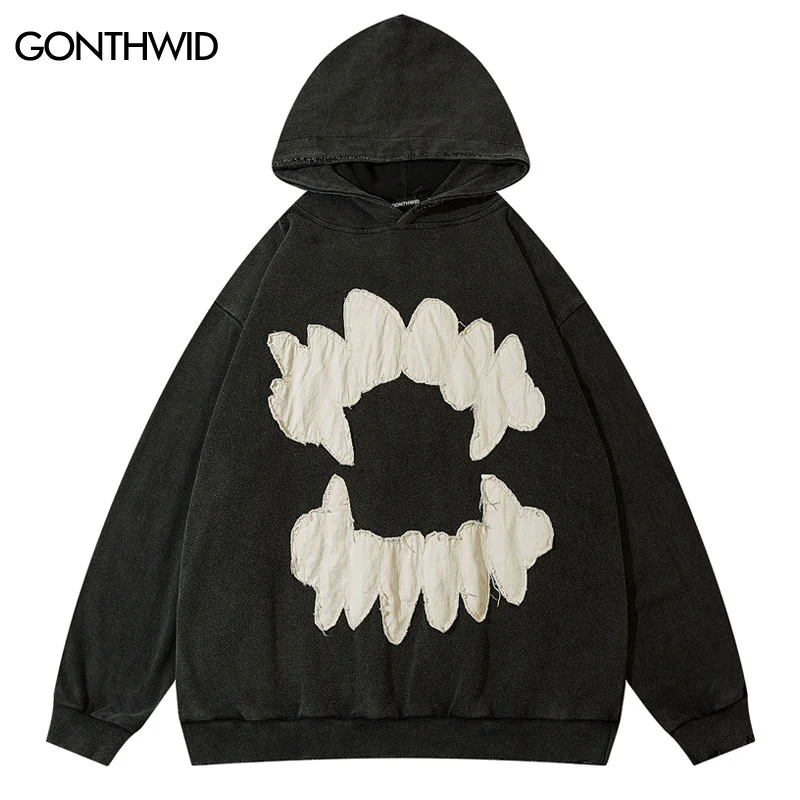 Mens Hoodie Sweatshirt Grunge Hip Hop Ripped Embroidery Teeth Patch Hooded Streetwear Harajuku Punk Gothic Pullover 
Mens Hoodie Sweatshirt Grunge Hip Hop Ripped Embroidery Teeth Patch Hooded Streetwear Harajuku Punk Gothic Pullover
