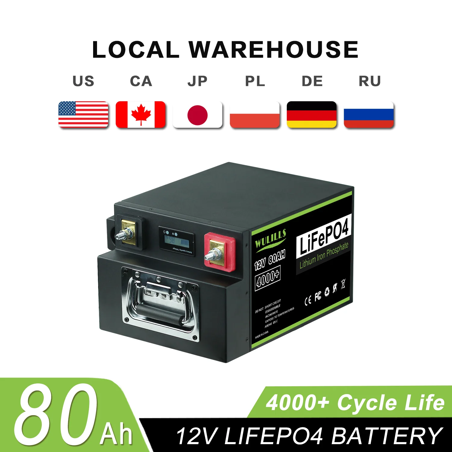 New 12V 80Ah 100Ah Lifepo4 Battery Pack Built-in BMS Lithium Iron Phosphate batteries For Solar Boat Home Storage EU US TAX FREE
New 12V 80Ah 100Ah Lifepo4 Battery Pack Built-in BMS Lithium Iron Phosphate batteries For Solar Boat Home Storage EU US TAX FREE