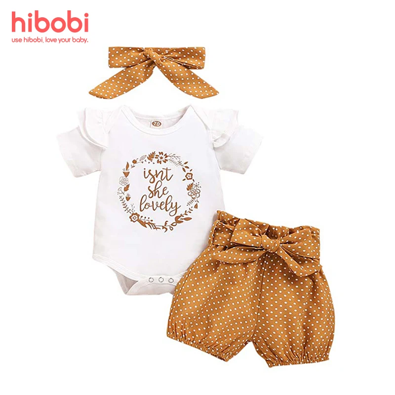 hibobi 3-piece Letter Pattern Bodysuit & Polka Dot Shorts & Headwear for Baby Girls
hibobi 3-piece Letter Pattern Bodysuit & Polka Dot Shorts & Headwear for Baby Girls