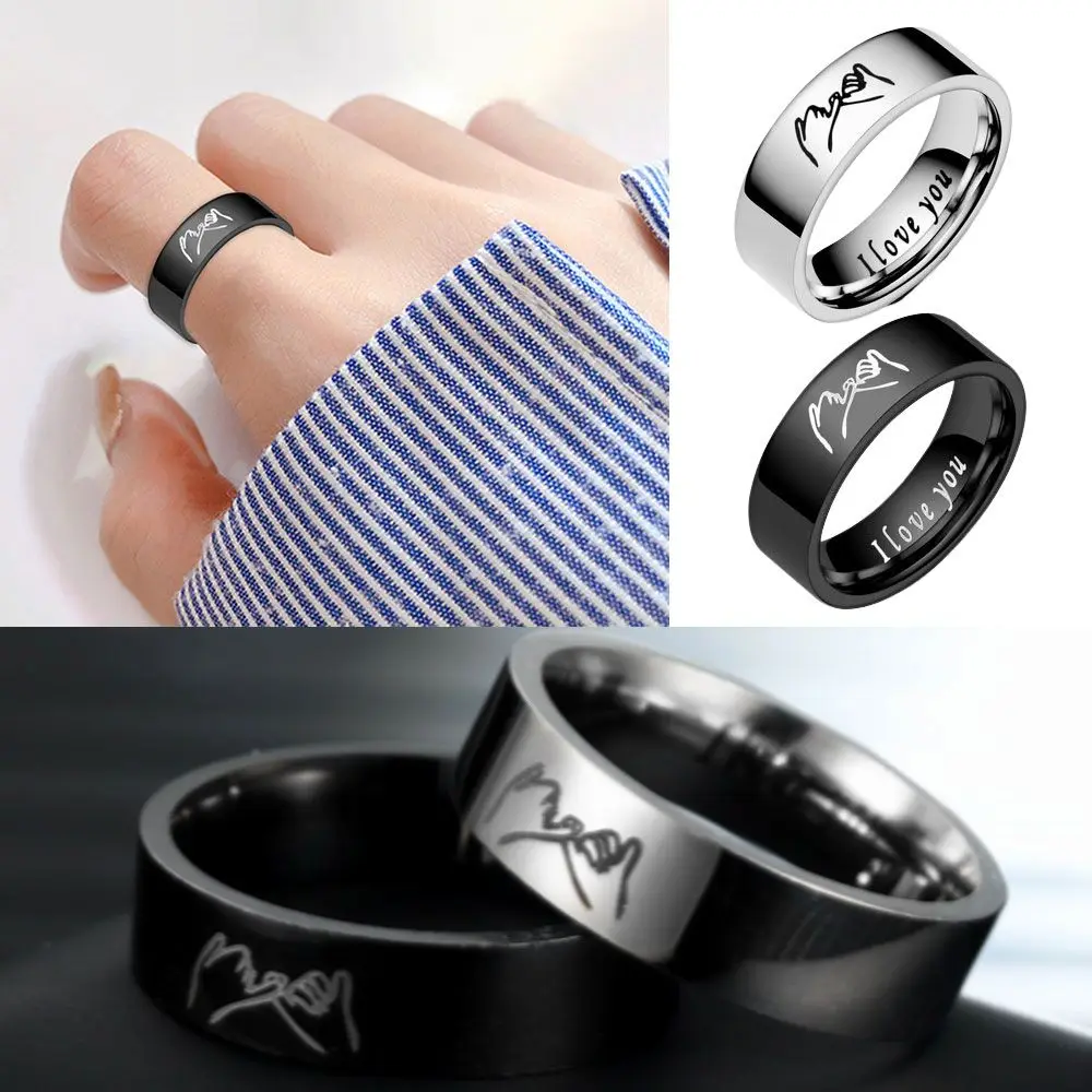 Fashion Black White Unisex I Love U Stainless Steel Titanium Steel Hand In Hand Couple Ring
Fashion Black White Unisex I Love U Stainless Steel Titanium Steel Hand In Hand Couple Ring