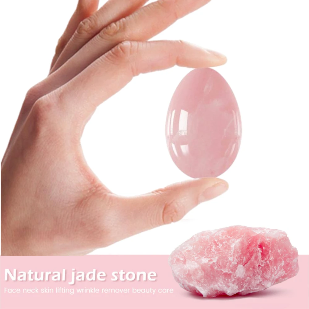 

1 Pcs Undrilled Natural Rose Quartz Yoni Egg Massage Egg Set Kegel Exercise Tiger Eye Jade Egg Obsidian Crystal Mineral Ball