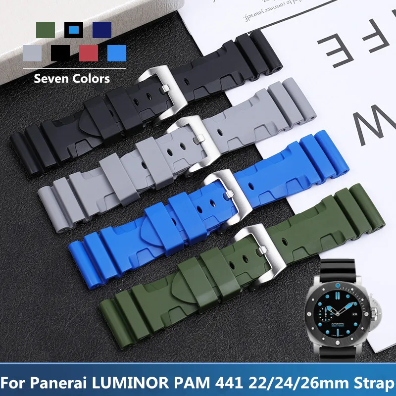 Ремешок для часов Panerai, мягкий ремешок из натурального каучука для часов LUMINOR PAM441, силиконовый, 22/24/26 мм, аксессуары для часов, браслет с пряжк...
Ремешок для часов Panerai, мягкий ремешок из натурального каучука для часов LUMINOR PAM441, силиконовый, 22/24/26 мм, аксессуары для часов, браслет с пряжк...