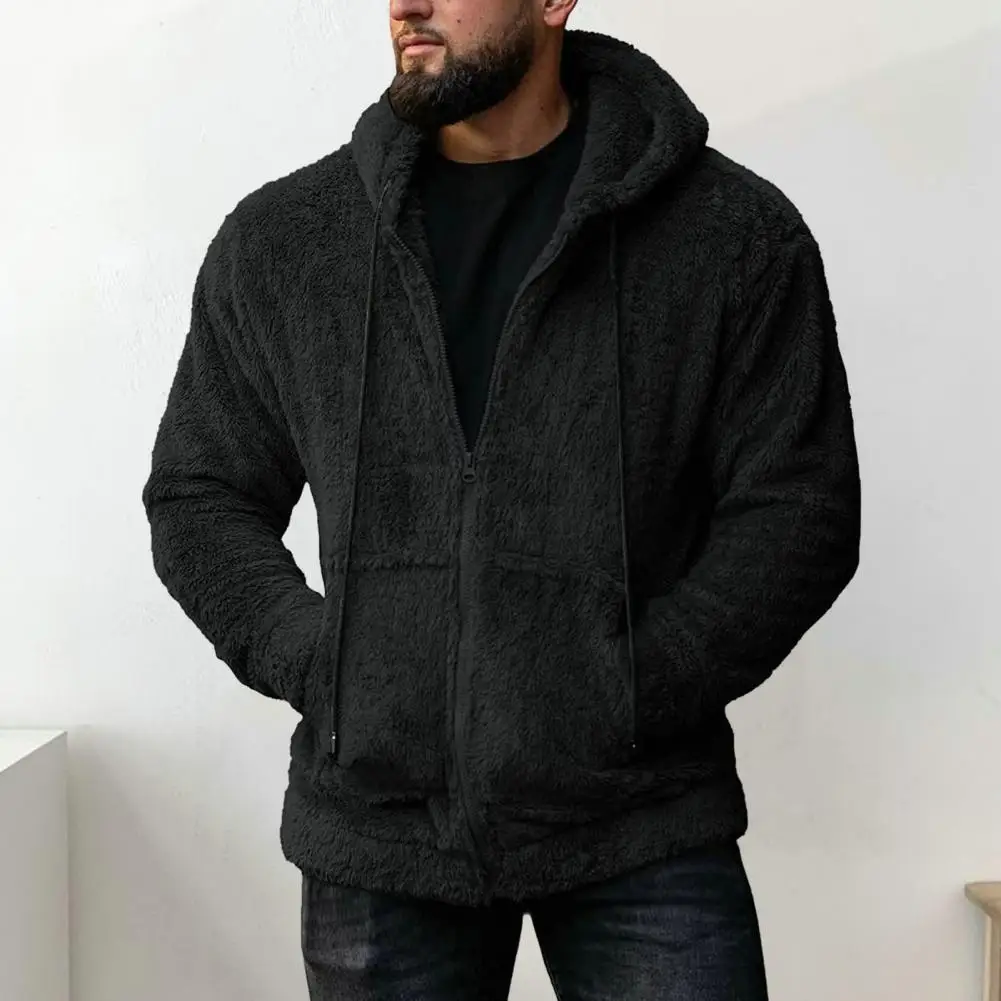 Hooded Men Jacket Stylish Men's Winter Coat Hooded Plush Casual with Zipper Closure Pockets Men Thick Coat
Hooded Men Jacket Stylish Men's Winter Coat Hooded Plush Casual with Zipper Closure Pockets Men Thick Coat