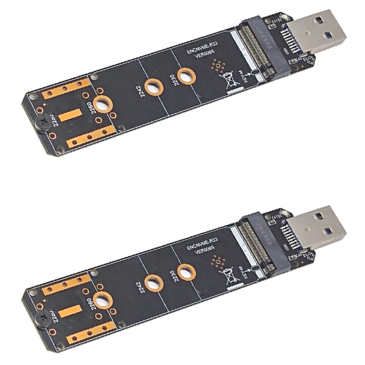 

2X M.2 NVME SSD To USB3.2 GEN2 10Gbps Adapter M.2 NVME SSD Adapter for 2230 2242 2260 2280 NVME M.2 SSD RTL9210B