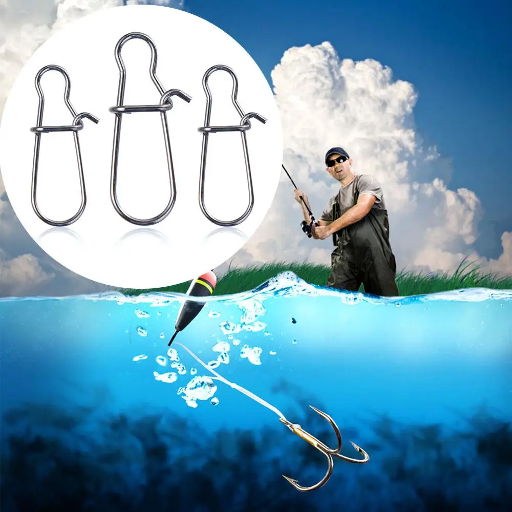 50Pcs Stainless Steel Fishing Connector Fast Clip Lock Snap Swivel Solid Rings Safety Snaps Tackle Fishing Hook Accessories
50Pcs Stainless Steel Fishing Connector Fast Clip Lock Snap Swivel Solid Rings Safety Snaps Tackle Fishing Hook Accessories