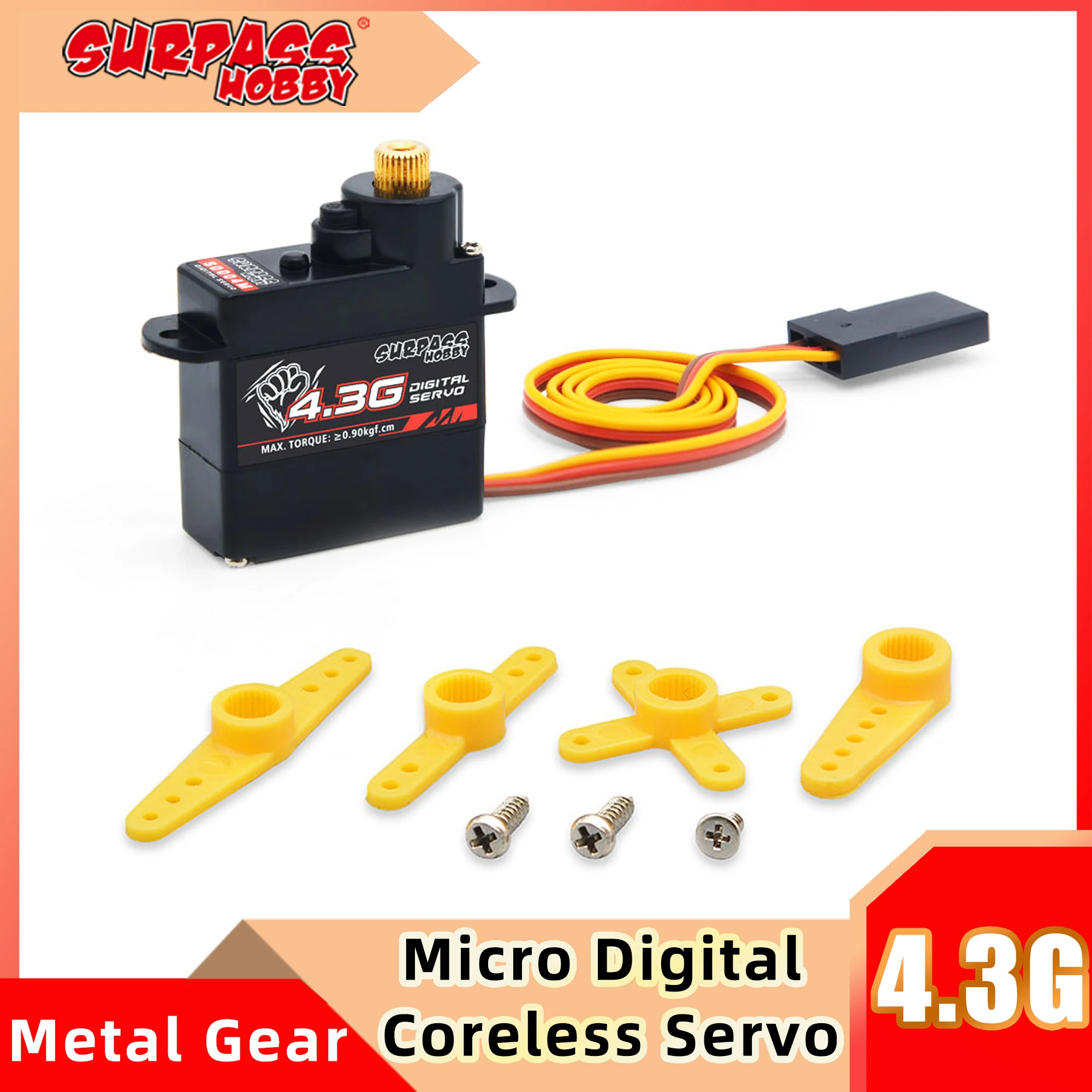 Surpass Hobby RC Micro Digital Servo 4.3g Metal Gear Motor Mini for Rc Drone Airplane Car Boat Robot Model Helicopter Aircraft 
Surpass Hobby RC Micro Digital Servo 4.3g Metal Gear Motor Mini for Rc Drone Airplane Car Boat Robot Model Helicopter Aircraft
