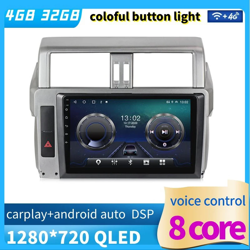 

10.1" Octa Core 1280*720 QLED Screen Android 12 Car GPS Video Player Navigation For Toyota Land Cruiser Prado 2014-2016