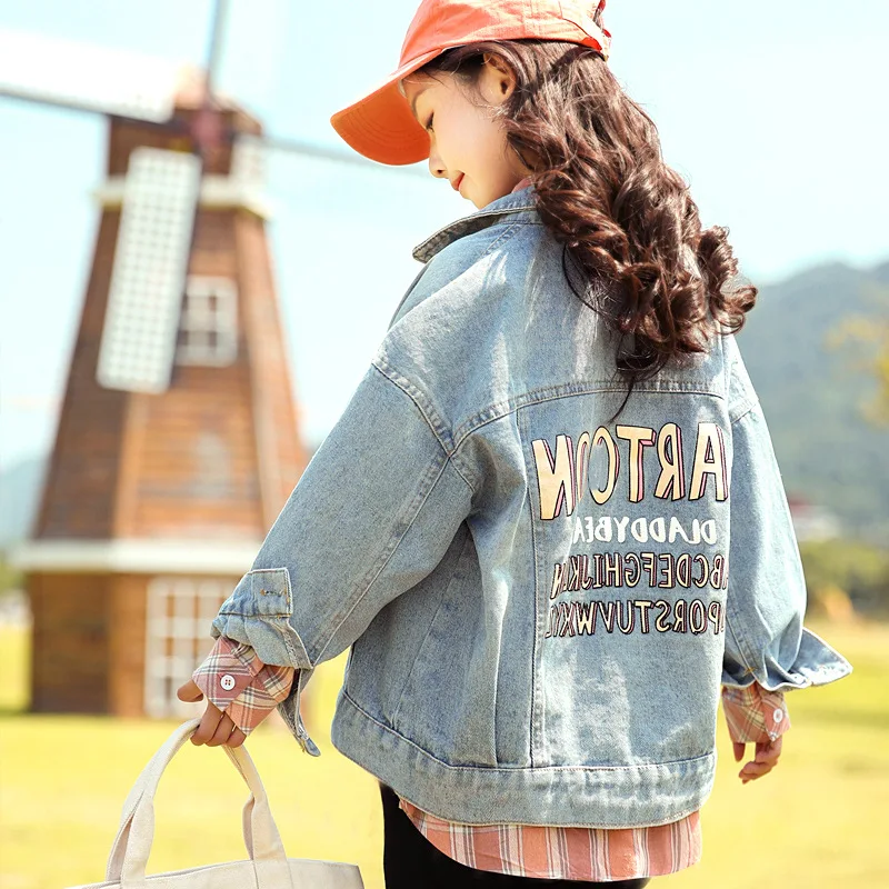 Children's Denim Jacket Girls 10 12 Years Old Outerwear Letter Print Blue Coat for Teenager Girl Autumn Clothes
Children's Denim Jacket Girls 10 12 Years Old Outerwear Letter Print Blue Coat for Teenager Girl Autumn Clothes
