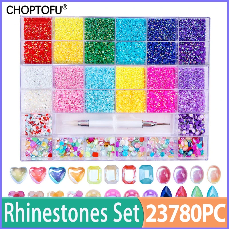 23780PC/Box 21 Grids Soft Ceramic Nail Rhinestones FlatBack Diamond Nail Art Decoration Mixed Size Crystal Resin Rhinestones Set
23780PC/Box 21 Grids Soft Ceramic Nail Rhinestones FlatBack Diamond Nail Art Decoration Mixed Size Crystal Resin Rhinestones Set