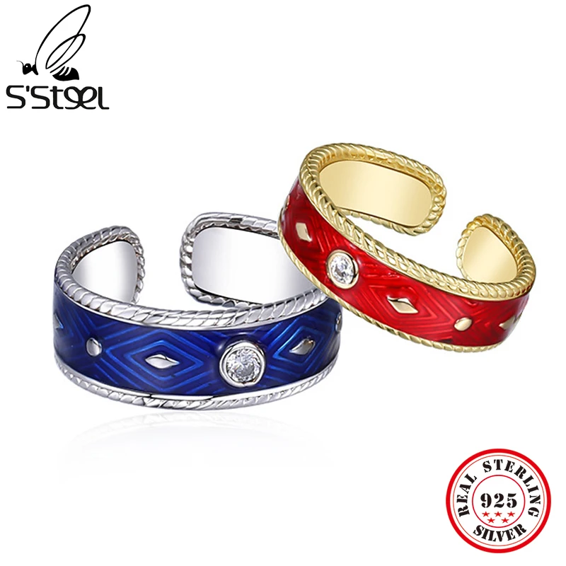 S'STEEL 925 Silver Enamel Couple Adjustable Rings Women's Designer Matching Promise Ring Trends 2022 Accessories Fine Jewellery
S'STEEL 925 Silver Enamel Couple Adjustable Rings Women's Designer Matching Promise Ring Trends 2022 Accessories Fine Jewellery