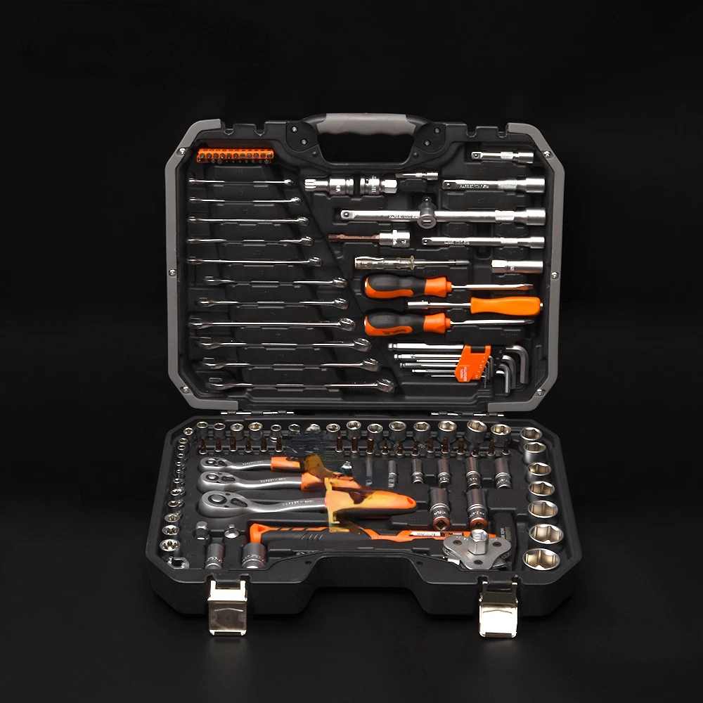 High Premium Quality Professional Hand Tool Set 1/2"&3/8" &1/4" 130+2PCS Portable Spanner Tool Kit
High Premium Quality Professional Hand Tool Set 1/2"&3/8" &1/4" 130+2PCS Portable Spanner Tool Kit