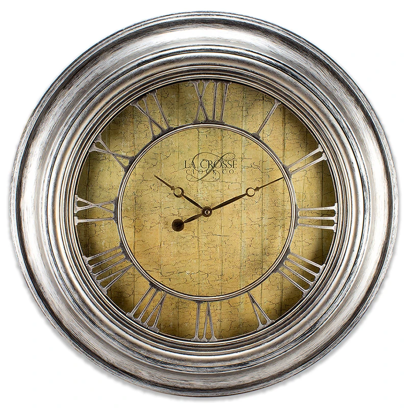 La Crosse Clock 404-2661 24 Inch Weathered Silver Quartz Wall Clock with Cut-out Numerals
La Crosse Clock 404-2661 24 Inch Weathered Silver Quartz Wall Clock with Cut-out Numerals