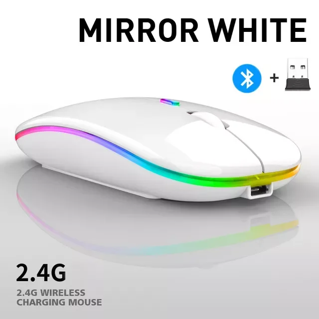 Wireless With USB Rechargeable RGB Mouse BT5.2 For Laptop Computer PC Macbook Gaming Mouse 2.4GHz 1600DPI
Wireless With USB Rechargeable RGB Mouse BT5.2 For Laptop Computer PC Macbook Gaming Mouse 2.4GHz 1600DPI