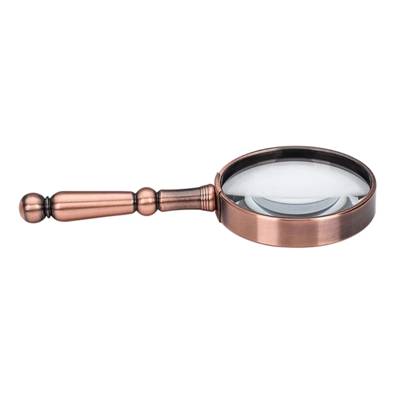 6X Handheld Magnifier with Metal Handle Bronze Reading Glass for Map Newspaper Documents Labels Jewelry Gift
6X Handheld Magnifier with Metal Handle Bronze Reading Glass for Map Newspaper Documents Labels Jewelry Gift