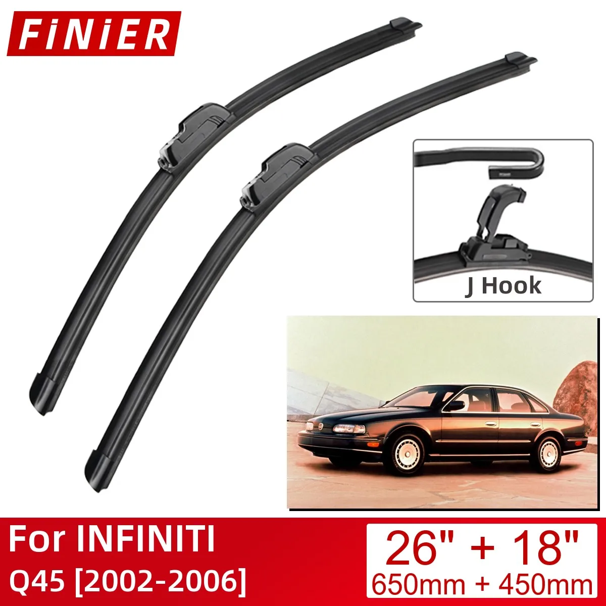For INFINITI Q45 2002-2006 26"+18" Car Accessories Front Windscreen Wiper Blade Brushes Wipers U Type J Hooks 2006 2005 2004
For INFINITI Q45 2002-2006 26"+18" Car Accessories Front Windscreen Wiper Blade Brushes Wipers U Type J Hooks 2006 2005 2004