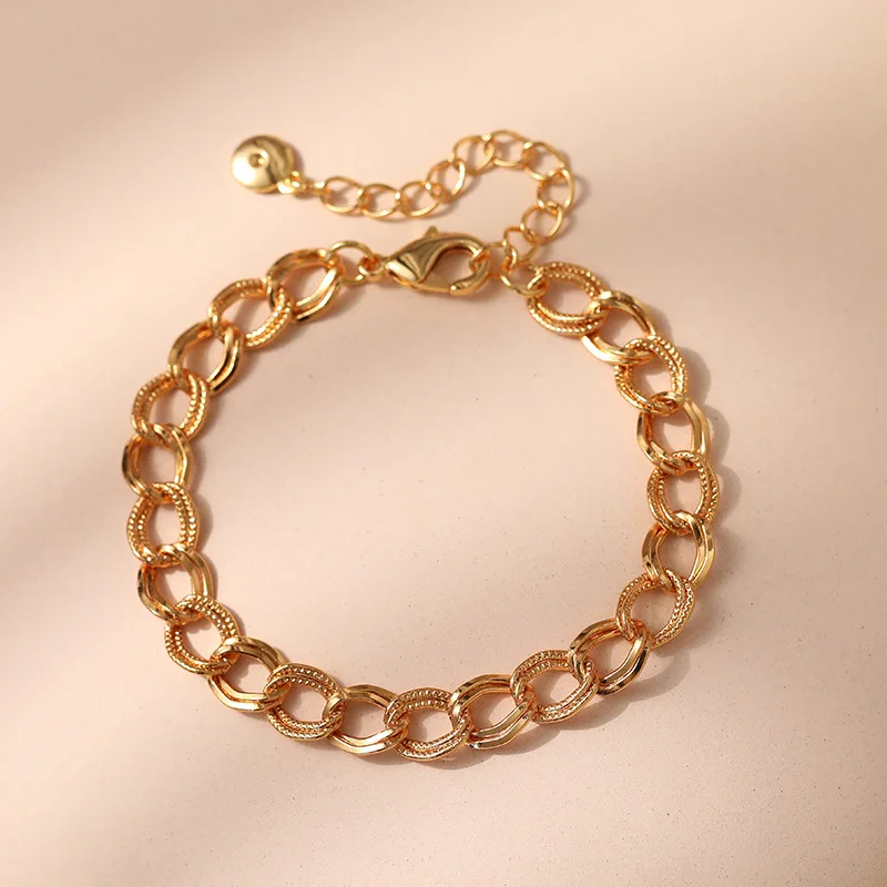 

CCGOOD Thick Chain Bracelet for Women Gold Plated 18 K High Quality Bracelet Minimalist Jewelry Unique Design Pulseras Mujer